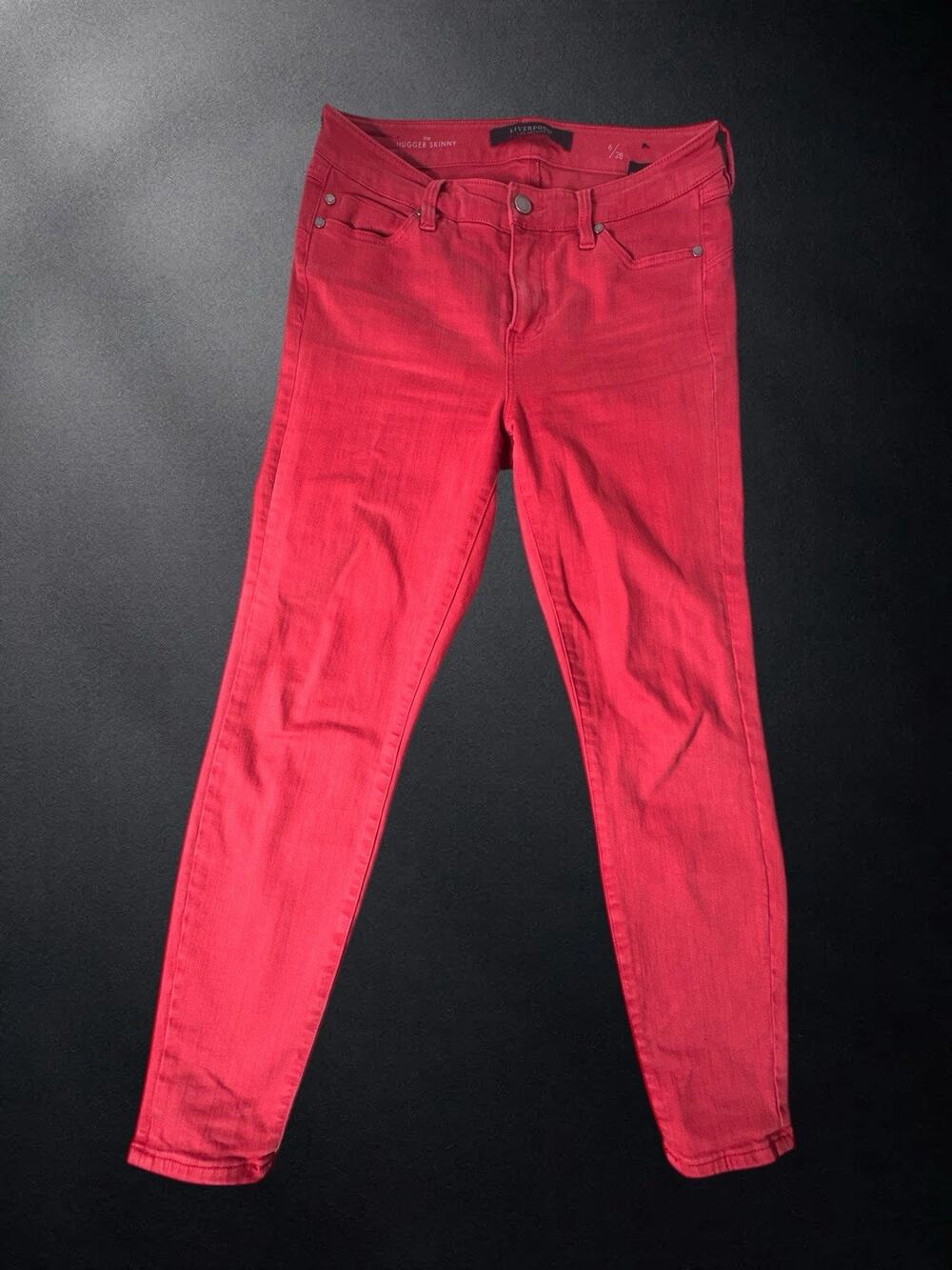 Liverpool Los Angeles Hugger Ankle Skinny Jeans Women’s 6/28 Red Fanfare